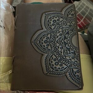 Montana West Beige and Black Leather Journal